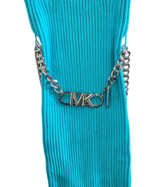 MICHAEL KORS（マイケルコース）MICHAEL KORS (マイケルコース) Ribbed Stretch Viscose Belted Bustier Dress スカイブルー サイズ:Sの古着・服飾アイテム