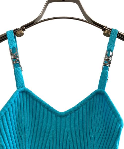 MICHAEL KORS（マイケルコース）MICHAEL KORS (マイケルコース) Ribbed Stretch Viscose Belted Bustier Dress スカイブルー サイズ:Sの古着・服飾アイテム