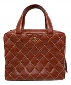 CHANELシャネル）の古着「ワイルドステッチココマークハンドバッグ　A14692」｜ブラウン