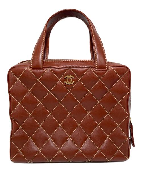 CHANEL（シャネル）CHANEL (シャネル) ワイルドステッチココマークハンドバッグ　A14692 ブラウンの古着・服飾アイテム