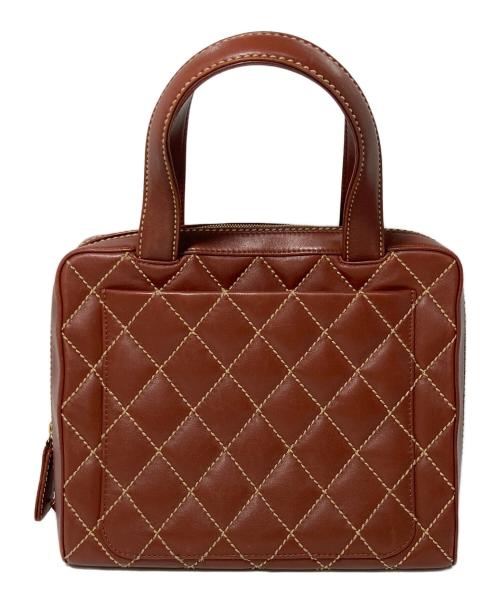 CHANEL（シャネル）CHANEL (シャネル) ワイルドステッチココマークハンドバッグ　A14692 ブラウンの古着・服飾アイテム