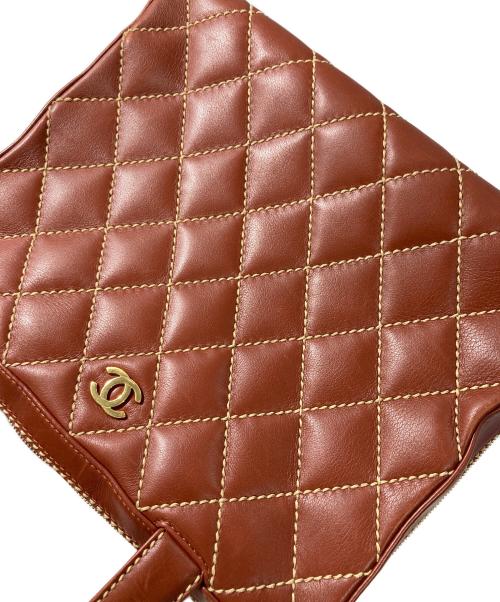 CHANEL（シャネル）CHANEL (シャネル) ワイルドステッチココマークハンドバッグ　A14692 ブラウンの古着・服飾アイテム