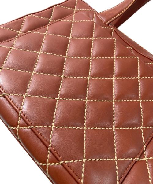 CHANEL（シャネル）CHANEL (シャネル) ワイルドステッチココマークハンドバッグ　A14692 ブラウンの古着・服飾アイテム