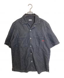 DIESEL（ディーゼル）の古着「デニムオープンカラーシャツ/D-PAROSHORT」｜ブラック