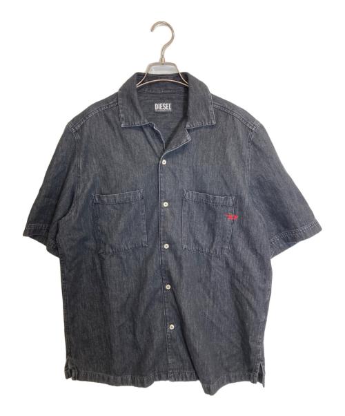 DIESEL（ディーゼル）DIESEL (ディーゼル) デニムオープンカラーシャツ/D-PAROSHORT ブラック サイズ:Mの古着・服飾アイテム