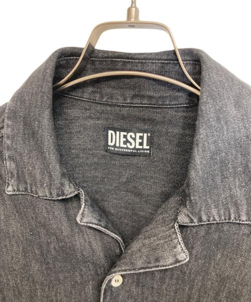 DIESEL（ディーゼル）DIESEL (ディーゼル) デニムオープンカラーシャツ/D-PAROSHORT ブラック サイズ:Mの古着・服飾アイテム