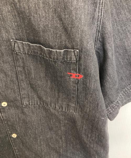 DIESEL（ディーゼル）DIESEL (ディーゼル) デニムオープンカラーシャツ/D-PAROSHORT ブラック サイズ:Mの古着・服飾アイテム