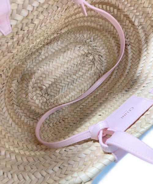 CELINE（セリーヌ）CELINE (セリーヌ) ティーン トリオンフ クラシック パニエ/2wayバッグ ピンク×ベージュの古着・服飾アイテム