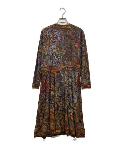 LEONARD FASHION（レオナールファッション）LEONARD FASHION (レオナールファッション) 総柄ワンピース ブラウン サイズ:Lの古着・服飾アイテム