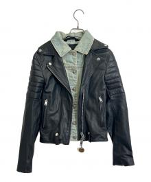 DIESEL（ディーゼル）の古着「バイカーレザージャケット」｜ブラック