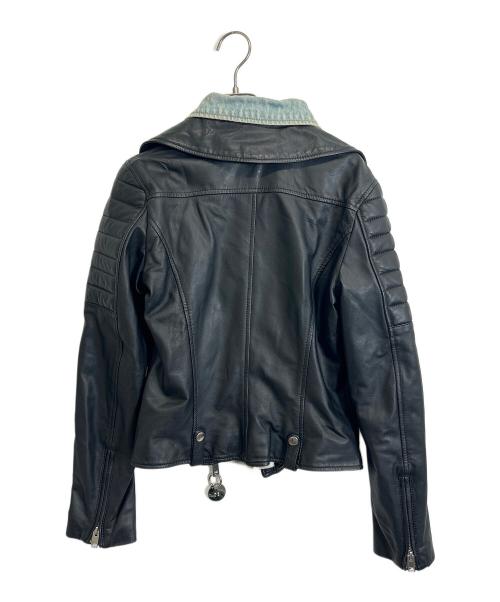 DIESEL（ディーゼル）DIESEL (ディーゼル) バイカーレザージャケット ブラック サイズ:Sの古着・服飾アイテム