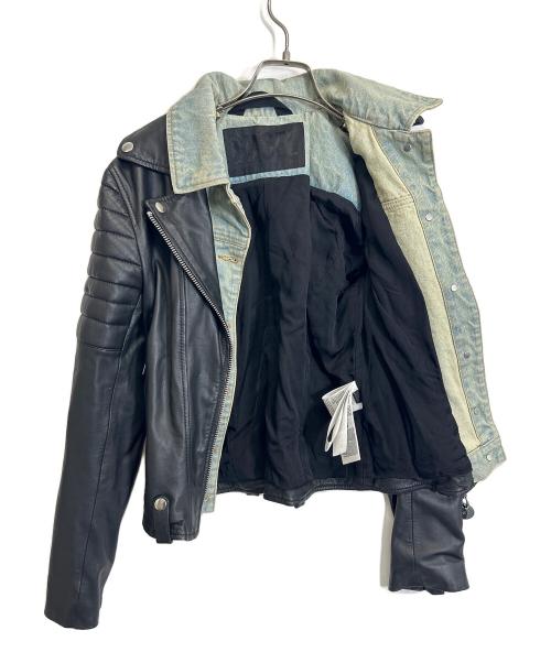 DIESEL（ディーゼル）DIESEL (ディーゼル) バイカーレザージャケット ブラック サイズ:Sの古着・服飾アイテム