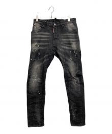 DSQUARED2（ディースクエアード）の古着「ダメージ加工デニムパンツ」｜ブラック