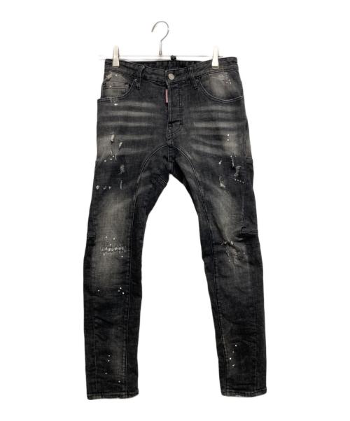 DSQUARED2（ディースクエアード）DSQUARED2 (ディースクエアード) ダメージ加工デニムパンツ ブラック サイズ:46の古着・服飾アイテム