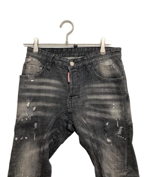 DSQUARED2（ディースクエアード）DSQUARED2 (ディースクエアード) ダメージ加工デニムパンツ ブラック サイズ:46の古着・服飾アイテム