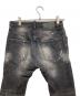 中古・古着 DSQUARED2 (ディースクエアード) ダメージ加工デニムパンツ ブラック サイズ:46：12000円