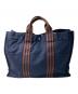 HERMES（エルメス）の古着「フールトゥMMトートバッグ」｜ネイビー×ブラウン