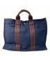 HERMES (エルメス) フールトゥMMトートバッグ ネイビー×ブラウン：13000円