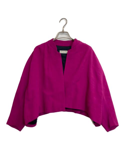 DRIES VAN NOTEN（ドリスヴァンノッテン）DRIES VAN NOTEN (ドリスヴァンノッテン) ノーカラージャケット ピンク サイズ:Sの古着・服飾アイテム