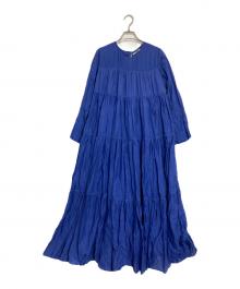 ne quittez pas（ヌキテパ）の古着「Cotton Voile Tiered Maxi Dress」｜ブルー
