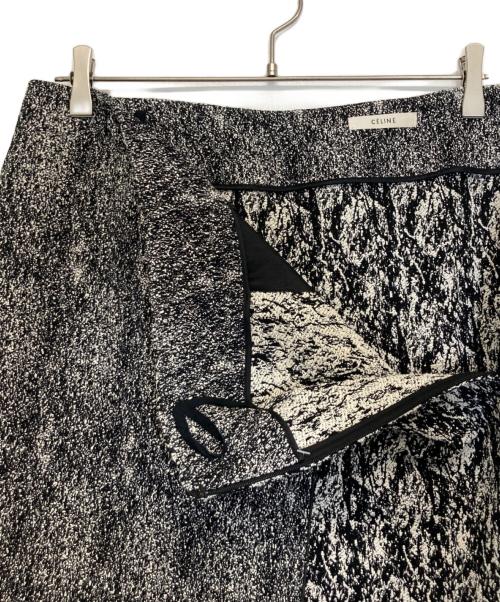 CELINE（セリーヌ）CELINE (セリーヌ) Textured Print Skirt ブラック サイズ:４０の古着・服飾アイテム
