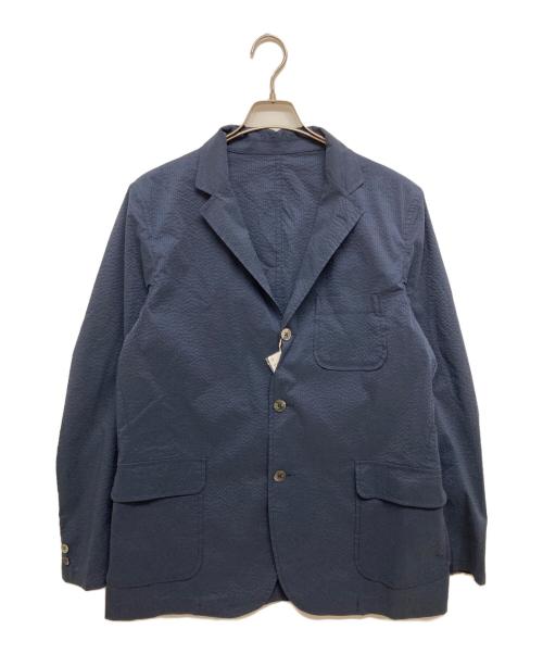 BEAMS PLUS（ビームスプラス）BEAMS PLUS (ビームスプラス) 3B Shirt Jacket COOLMAX (R) Seersucker ネイビー サイズ:XLの古着・服飾アイテム