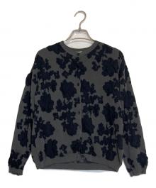 LE CIEL BLEU（ルシェルブルー）の古着「Flower Jacquard Cardigan」｜グレー