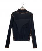 kotohayokozawaコトハヨコザワ）の古着「T*D* WAVE LONG SLEEVE TOP *HIGH NECK TYPE」｜ブラック