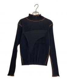 kotohayokozawa（コトハヨコザワ）の古着「T*D* WAVE LONG SLEEVE TOP *HIGH NECK TYPE」｜ブラック