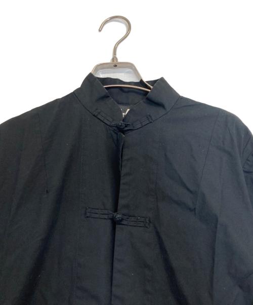 BLACK COMME des GARCONS（ブラックコムデギャルソン）BLACK COMME des GARCONS (ブラックコムデギャルソン) チャイナシャツコート ブラック サイズ:Mの古着・服飾アイテム
