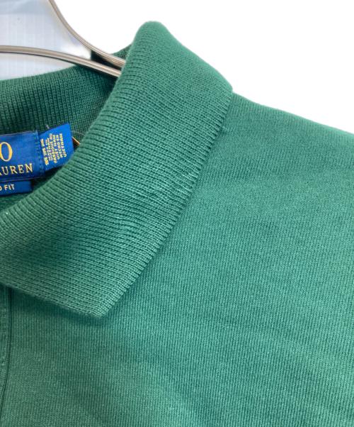 POLO RALPH LAUREN（ポロ・ラルフローレン）POLO RALPH LAUREN (ポロ・ラルフローレン) 襟付きロゴスウェット グリーン サイズ:XLの古着・服飾アイテム