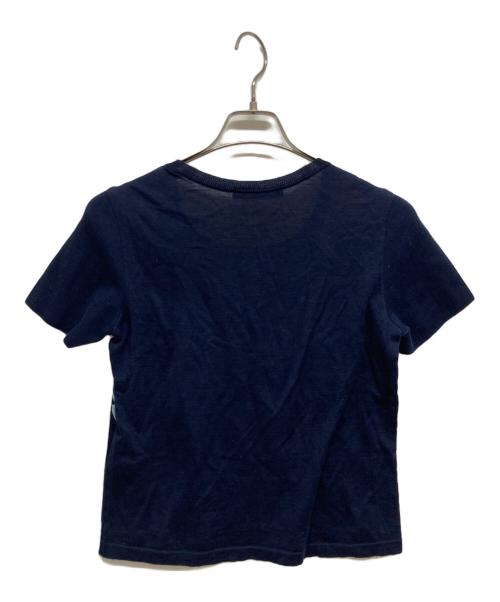LEONARD FASHION（レオナールファッション）LEONARD FASHION (レオナールファッション) 半袖ニット ネイビー サイズ:Lの古着・服飾アイテム