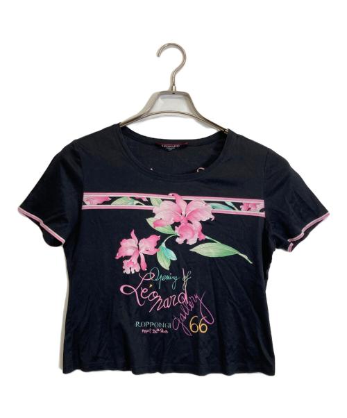 LEONARD FASHION（レオナールファッション）LEONARD FASHION (レオナールファッション) UネックTシャツ ブラック サイズ:40の古着・服飾アイテム