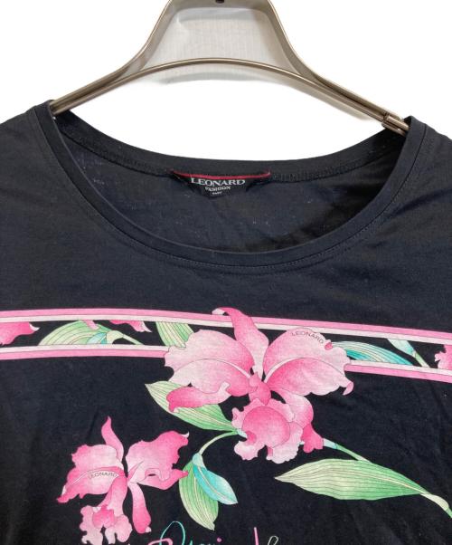 LEONARD FASHION（レオナールファッション）LEONARD FASHION (レオナールファッション) UネックTシャツ ブラック サイズ:40の古着・服飾アイテム