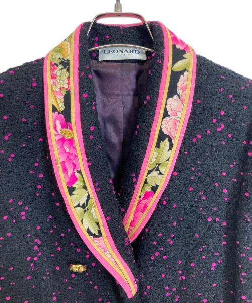 LEONARD PARIS（レオナール パリ）LEONARD PARIS (レオナール パリ) ツイードコート ブラック サイズ:40の古着・服飾アイテム