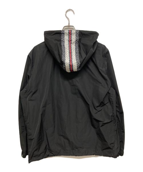 BURBERRY（バーバリー）BURBERRY (バーバリー) モノグラムロゴラインナイロンブルゾン ブラック サイズ:Lの古着・服飾アイテム