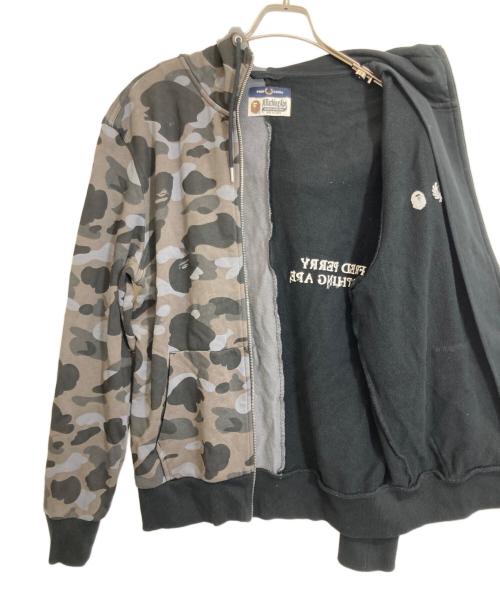FRED PERRY（フレッドペリー）FRED PERRY (フレッドペリー) A BATHING APE (アベイシングエイプ) ジップパーカー ブラック サイズ:Lの古着・服飾アイテム