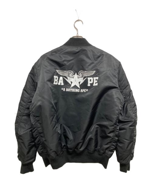 A BATHING APE（アベイシングエイプ）A BATHING APE (アベイシングエイプ) MA-1ジャケット ブラック サイズ:Mの古着・服飾アイテム