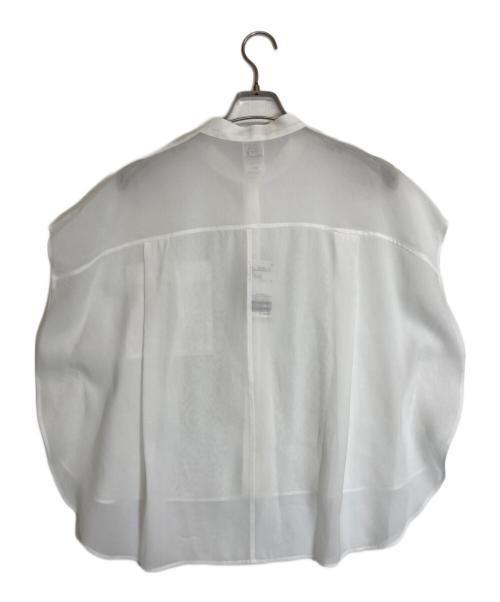 Noble（ノーブル）Noble (ノーブル) フレンチスリーブシルキーシャツ ホワイト サイズ:- 未使用品の古着・服飾アイテム