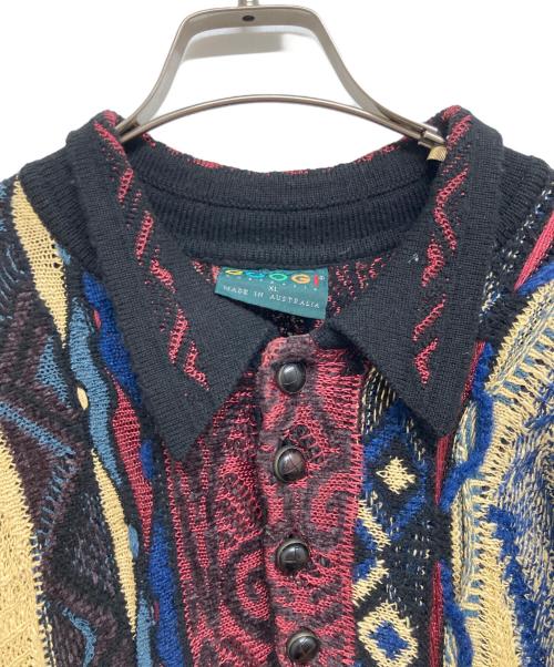 Coogi（クージー）COOGI (クージー) 3Dニットポロシャツ マルチカラー サイズ:XLの古着・服飾アイテム