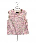 tricot COMME des GARCONSトリココムデギャルソン）の古着「花柄ノースリーブブラウス」｜ピンク
