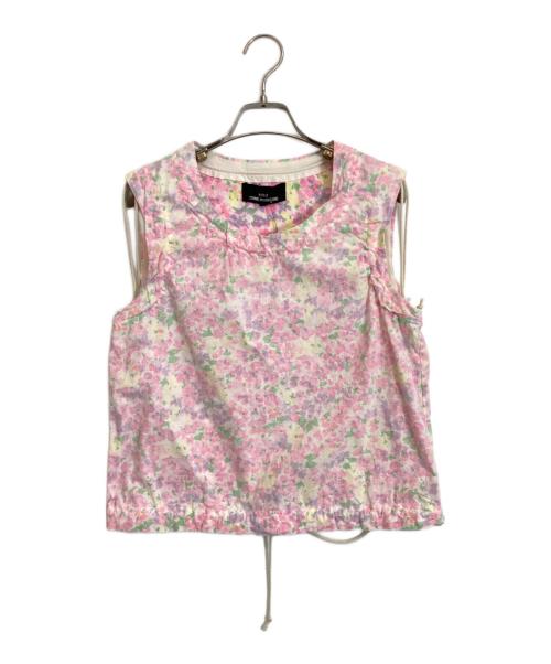 tricot COMME des GARCONS（トリココムデギャルソン）tricot COMME des GARCONS (トリココムデギャルソン) 花柄ノースリーブブラウス ピンク サイズ:Mの古着・服飾アイテム