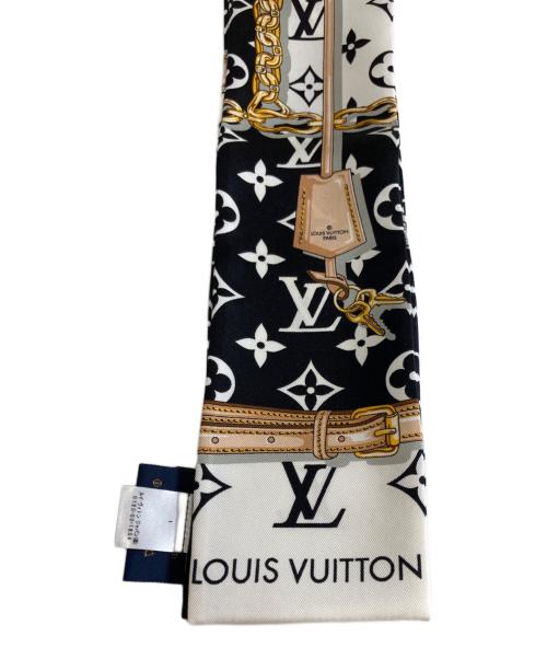 LOUIS VUITTON（ルイ ヴィトン）LOUIS VUITTON (ルイ ヴィトン) シルクスカーフ ブラック×ホワイトの古着・服飾アイテム