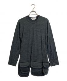 COMME des GARCONS COMME des GARCONS（コムデギャルソン コムデギャルソン）の古着「マルチポケットウールカットソー」｜グレー