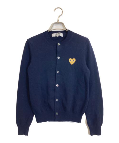 PLAY COMME des GARCONS（プレイコムデギャルソン）PLAY COMME des GARCONS (プレイコムデギャルソン) クルーネックカーディガン ネイビー サイズ:Sの古着・服飾アイテム