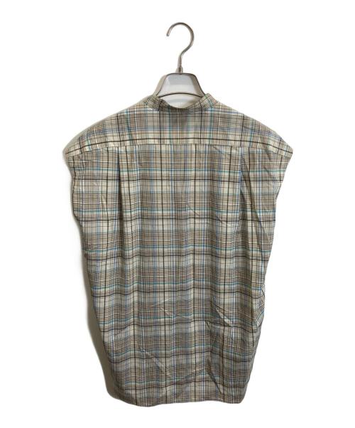 AURALEE（オーラリー）AURALEE (オーラリー)  SUPER LIGHT WOOL CHECK SLEEVELESS SHIRTS ベージュ サイズ:1の古着・服飾アイテム