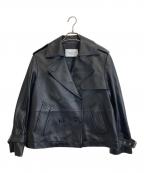COACHコーチ）の古着「Mini Leather Trench Coat」｜ブラック