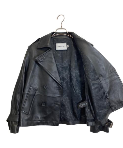 COACH（コーチ）COACH (コーチ) Mini Leather Trench Coat ブラック サイズ:XSの古着・服飾アイテム