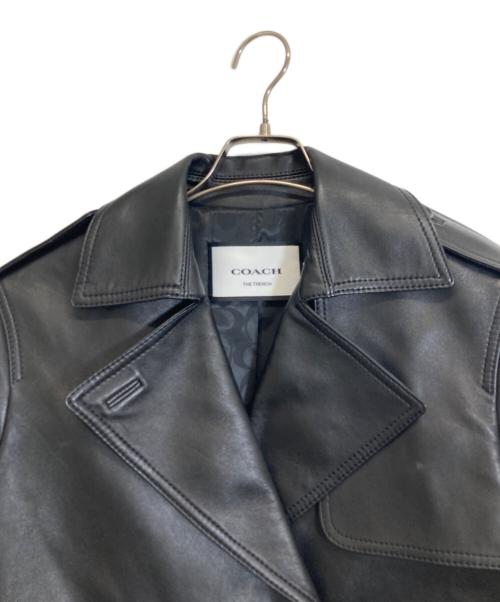 COACH（コーチ）COACH (コーチ) Mini Leather Trench Coat ブラック サイズ:XSの古着・服飾アイテム
