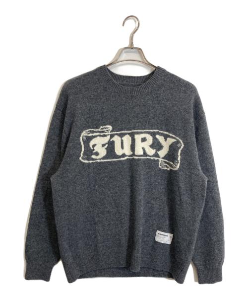 NEIGHBORHOOD（ネイバーフッド）NEIGHBORHOOD (ネイバーフッド) INTARSIA CREWNECK SWEATER グレー サイズ:Lの古着・服飾アイテム